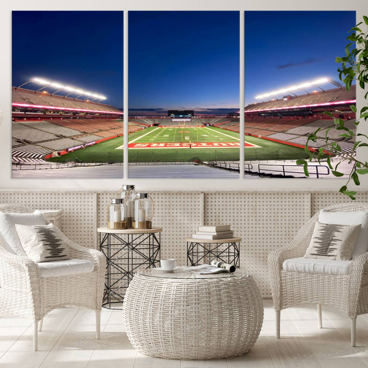 Rutgers Scarlet Knights Football Team Print - Piscataway SHI Stadium Wall Art Canvas Print