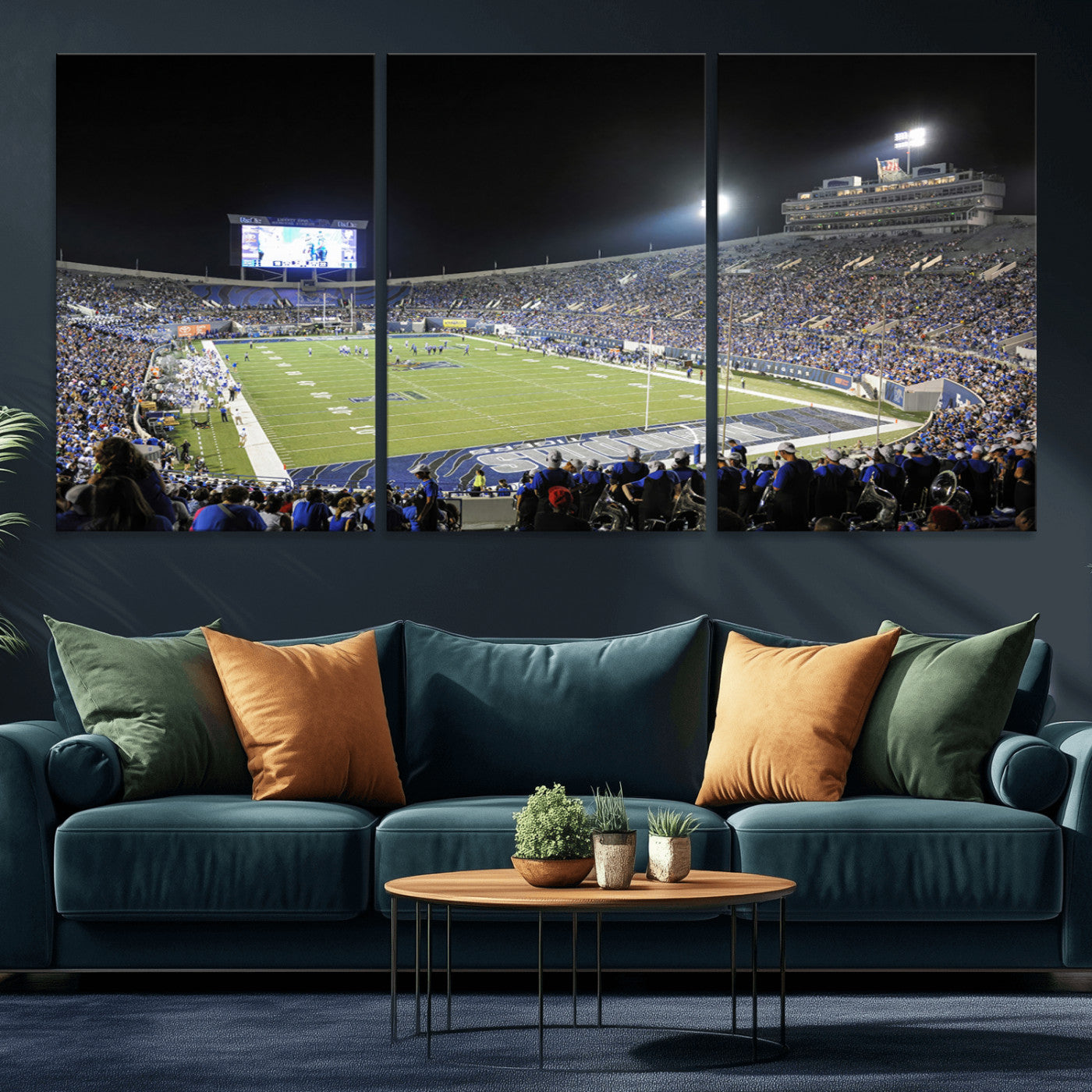 MGV-CV-60X30-3P - University of Memphis Tigers Football Team Print - Memphis Simmons Bank Liberty Stadium Wall Art
