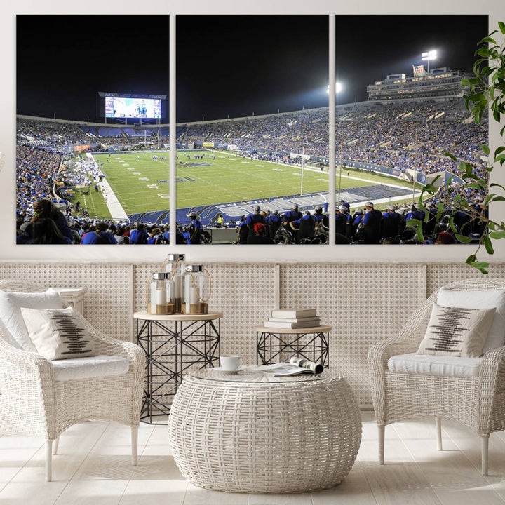 University of Memphis Tigers Football Team Print - Memphis Simmons Bank Liberty Stadium Wall Art Canvas Print