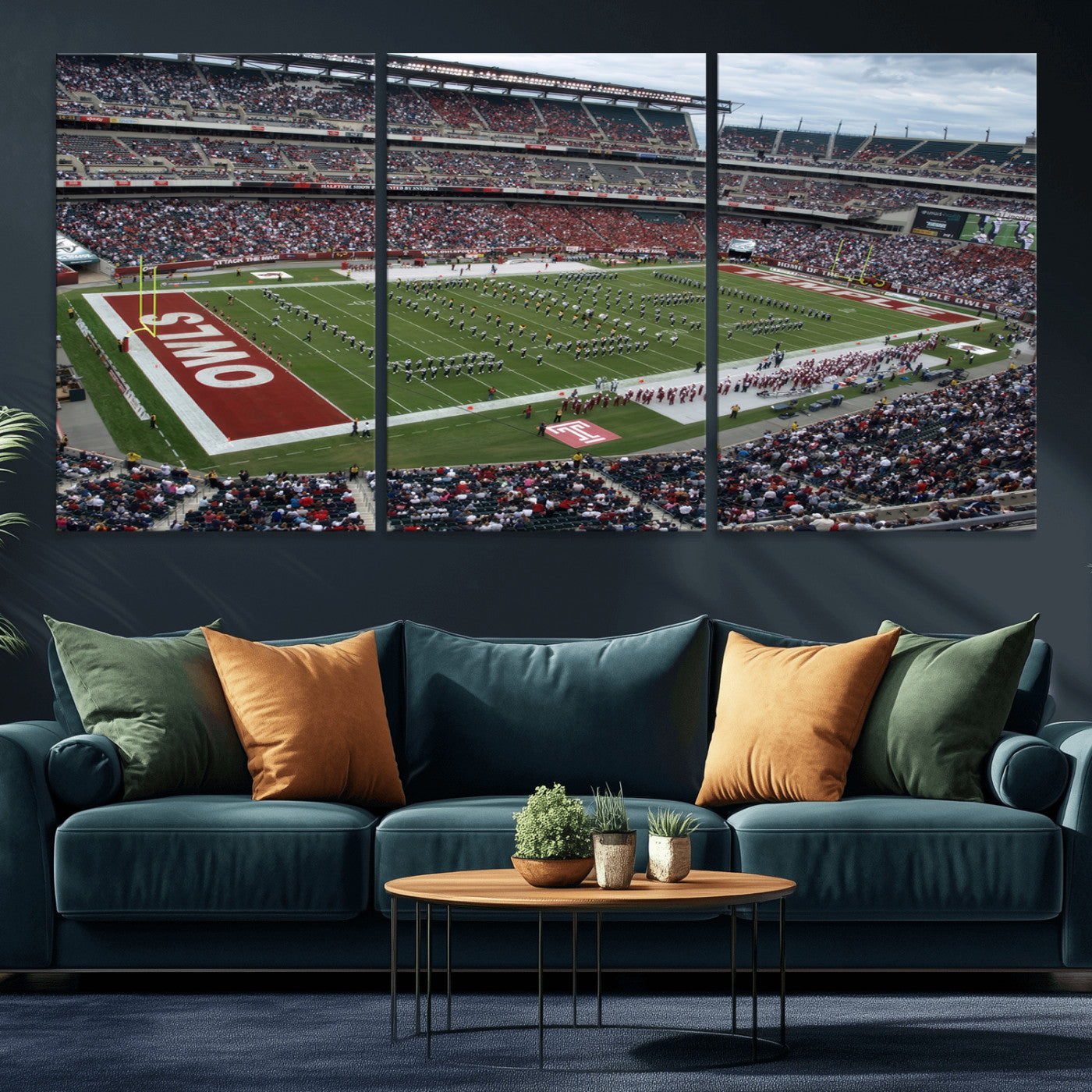 MGV-CV-60X30-3P - The Temple University Owls Athletics Team Print - Philadelphia Lincoln Financial Field Stadium Wall