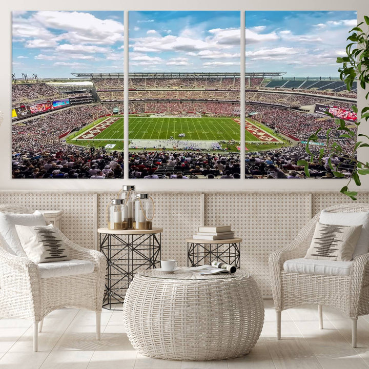 The Temple University Owls Athletics Team Print - Philadelphia Lincoln Financial Field Stadium Wall Art Canvas Print