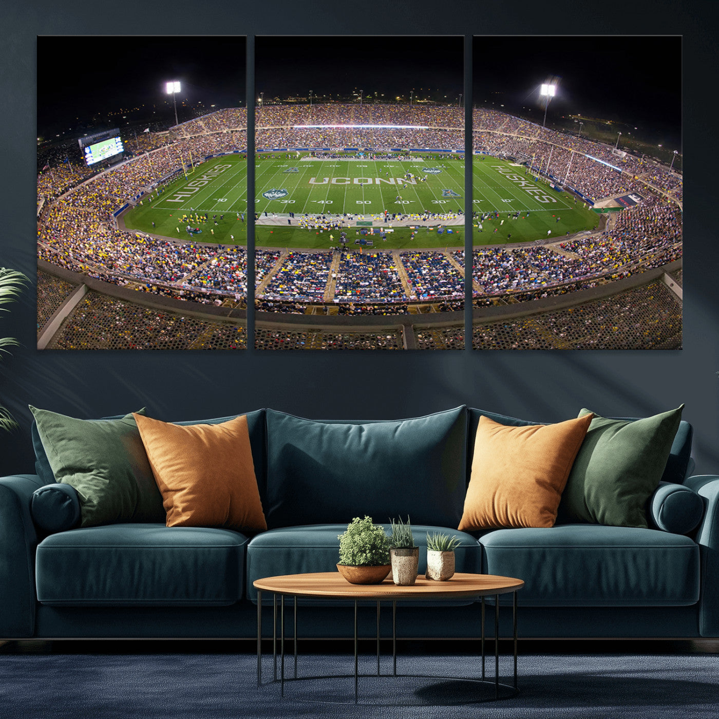 MGV-CV-60X30-3P - The University of Connecticut UCONN Huskies Football Team Print - East Hartford Pratt & Whitney