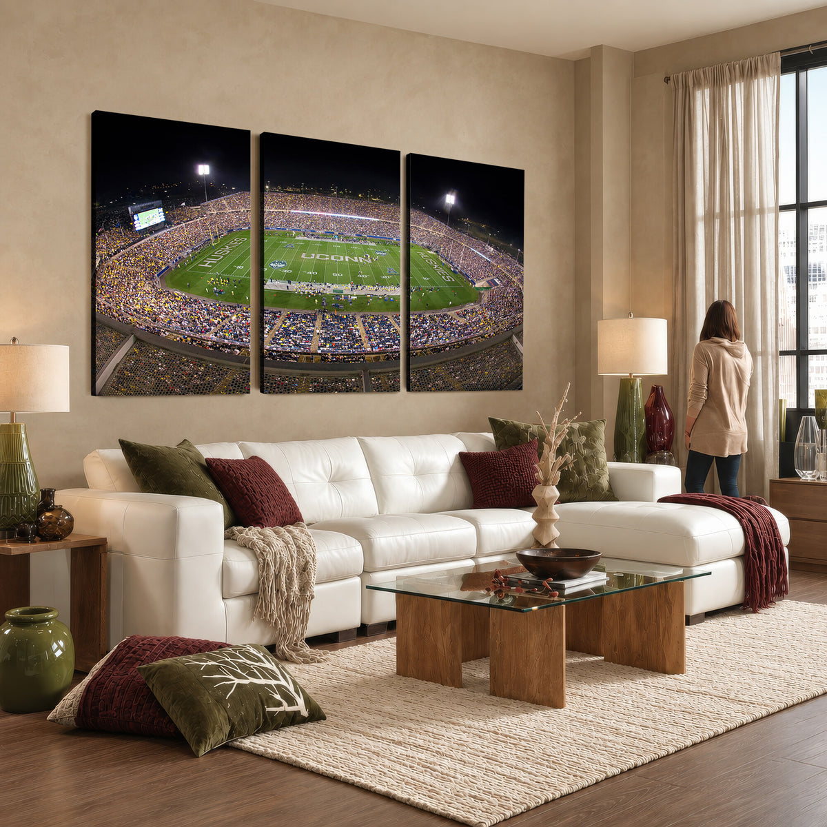 52855-MGV-CV-36X24 - The University of Connecticut UCONN Huskies Football Team Print, East Hartford