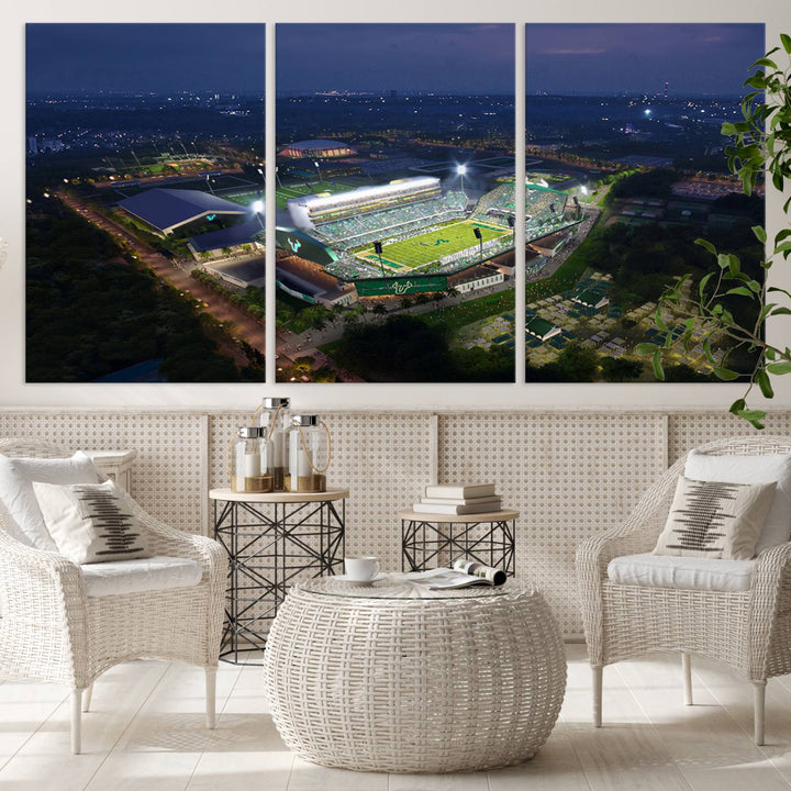 The University of South Florida Bulls Football Team Print - Tampa USF Football Stadium Wall Art Canvas Print