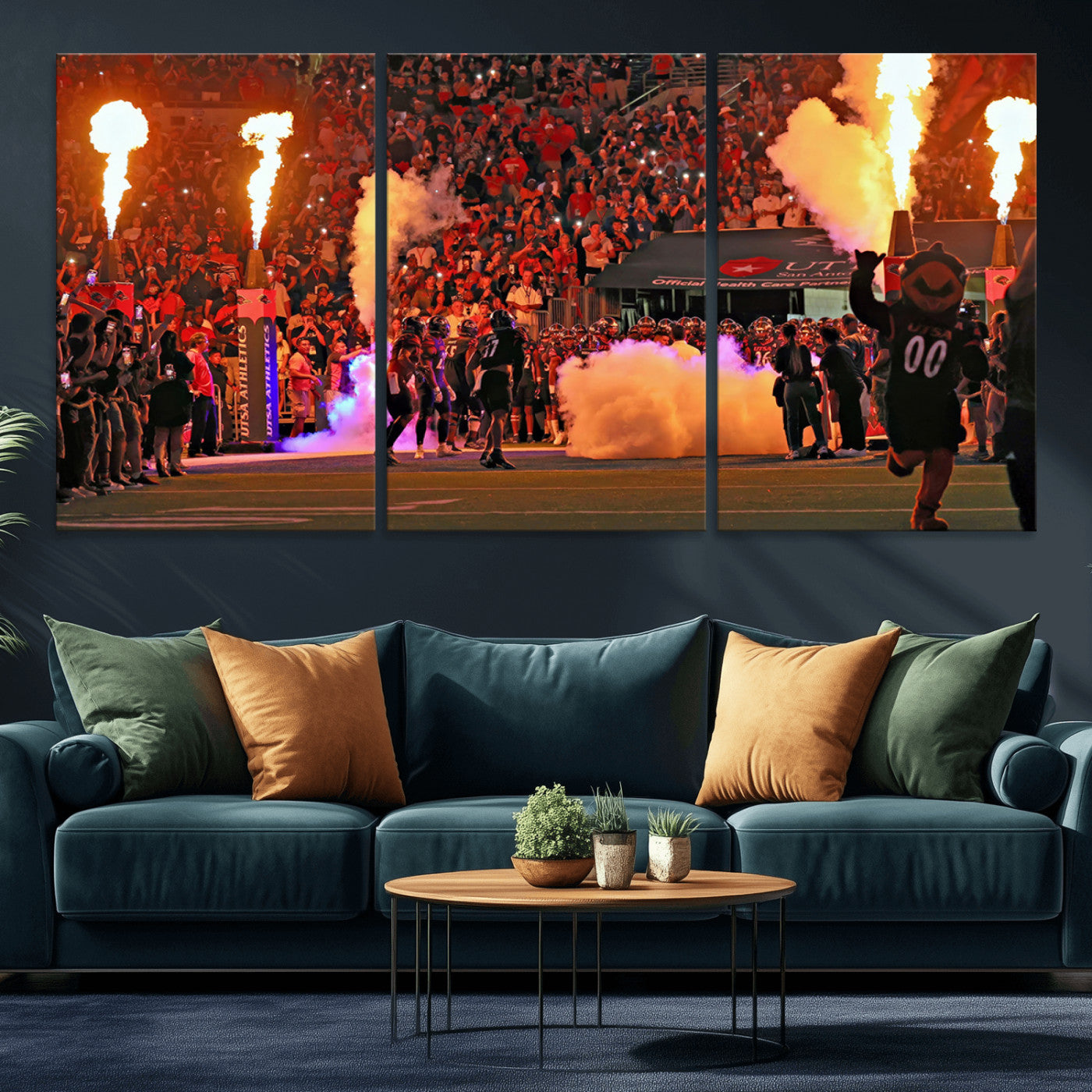 MGV-CV-60X30-3P - The University of Texas at San Antonio Roadrunners Football Team Print - San Antonio Alamodome Wall