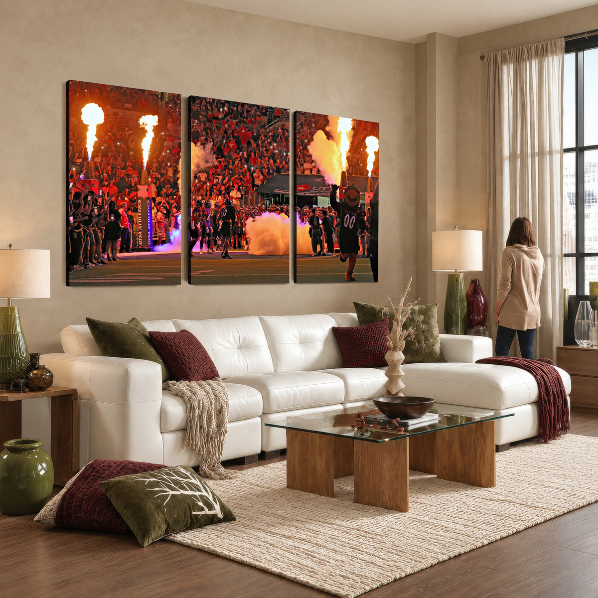 98664-MGV-CV-36X24 - The University of Texas at San Antonio Roadrunners Football Team Print, Extra Large Game Room Wall Decor