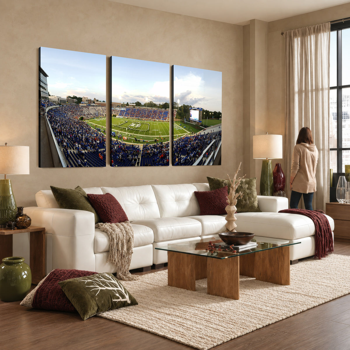 44850-MGV-CV-36X24 - The Duke University Blue Devils Football Team Print, Durham