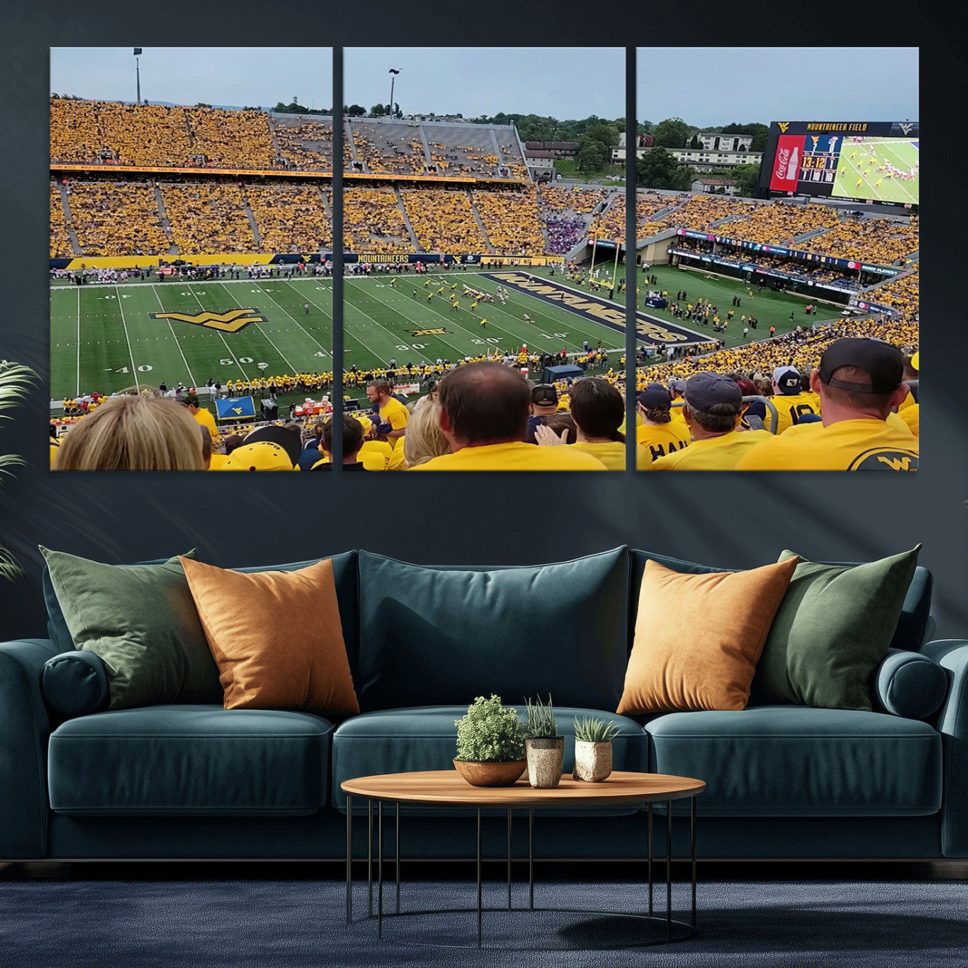 MGV-CV-60X30-3P - Puskar Stadium Canvas Print Wall Art - Morgantown Print - West Virginia University Mountaineers