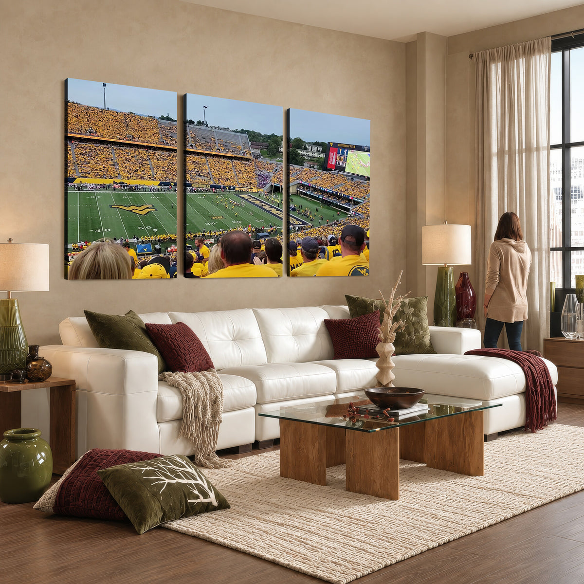 18056-MGV-CV-36X24 - Puskar Stadium Canvas Print Wall Art, Morgantown Print