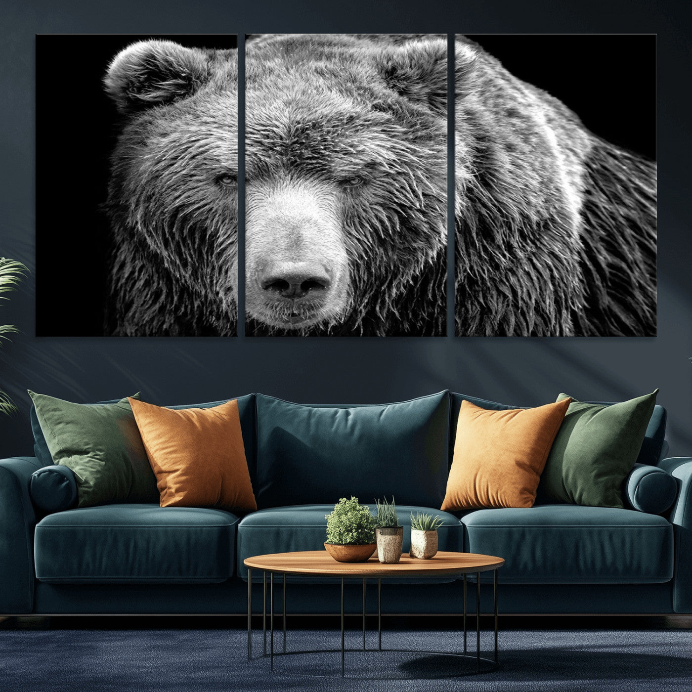 MGV-CV-60X30-3P - 399 Grizzly Bear Canvas Print | Ready to Hang Wall Art | Rustic Farmhouse & Cabin Decor | Wildlife