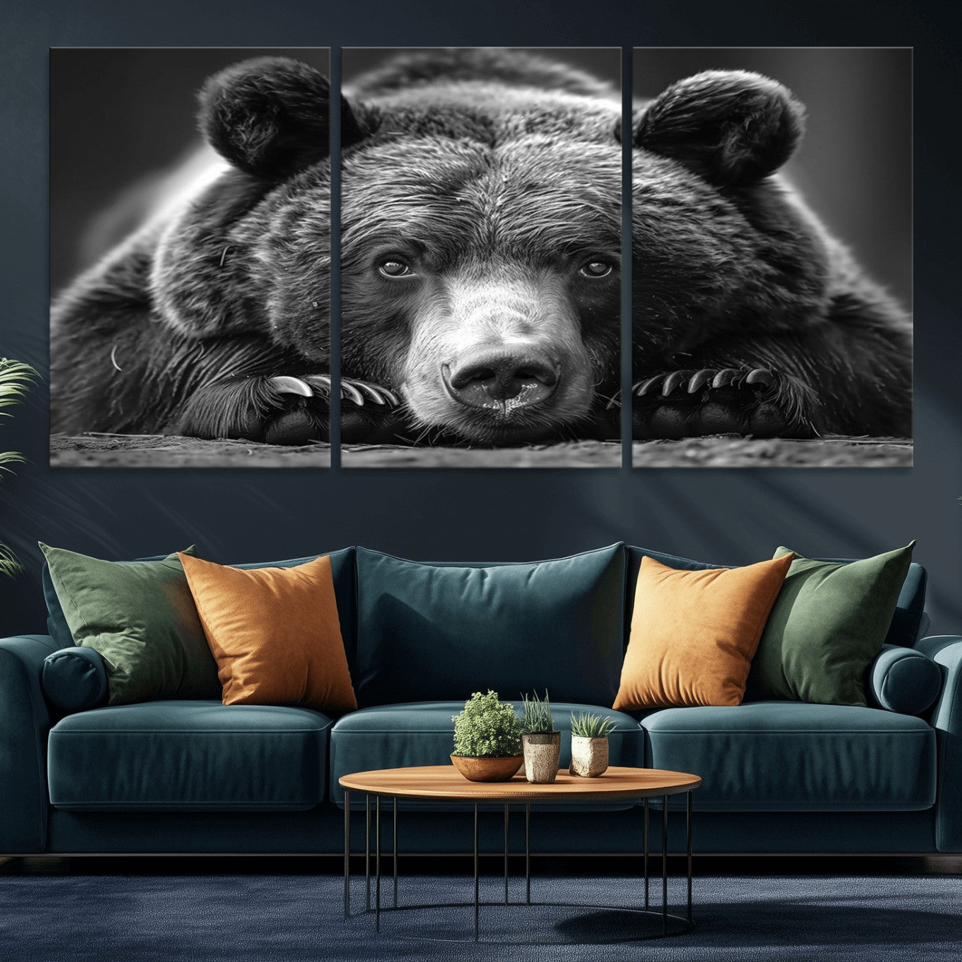 MGV-CV-60X30-3P - Resting Grizzly 399 Bear Canvas Print | Ready to Hang Wall Art | Rustic Cabin & Farmhouse Decor |