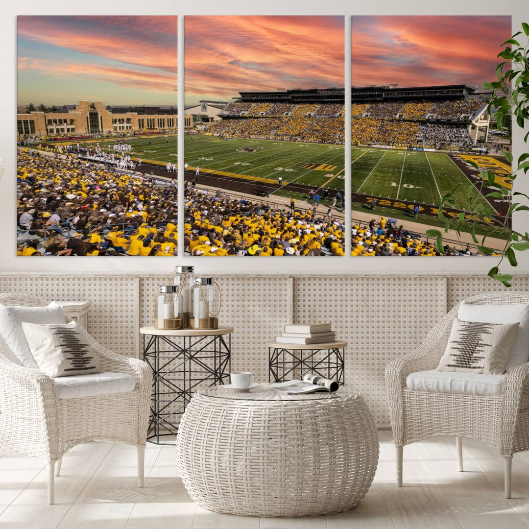 University of Wyoming Cowboys Football Team Print - Laramie Jonah Field at War Memorial Stadium Wall Art Canvas Print