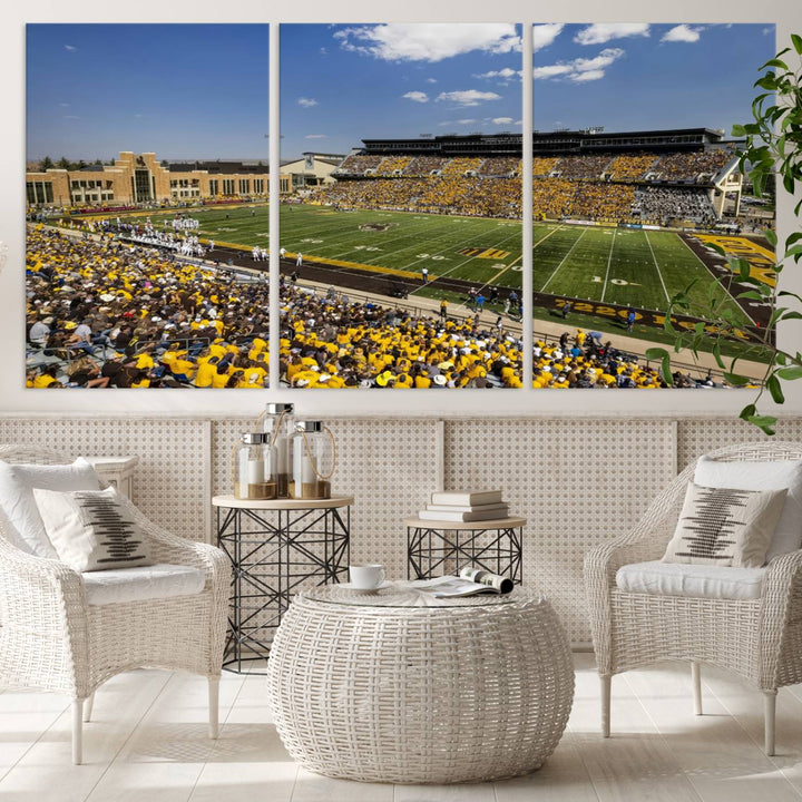 University of Wyoming Cowboys Football Team Print - Laramie Jonah Field at War Memorial Stadium Wall Art Canvas Print