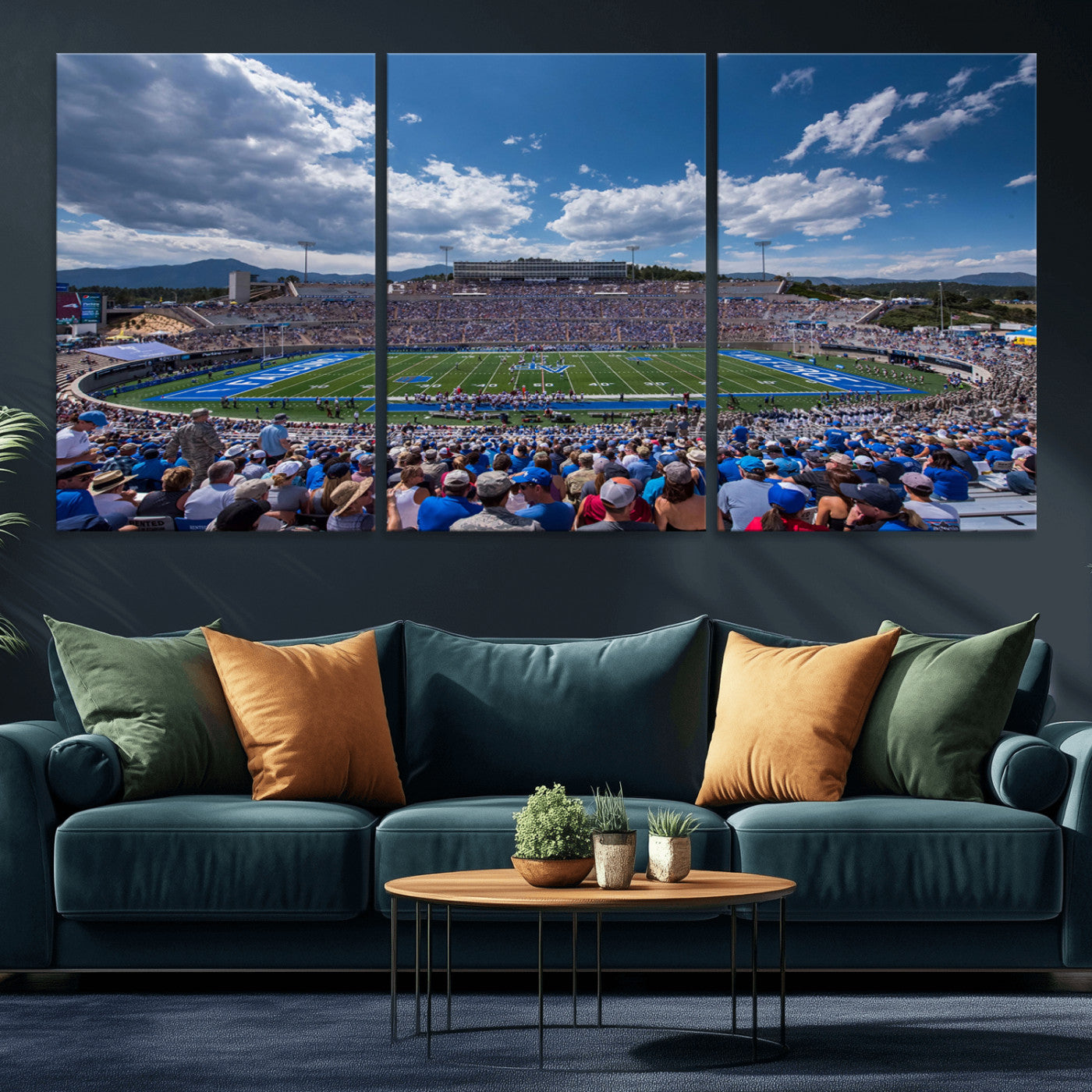 MGV-CV-60X30-3P - Air Force Falcons Football Team Print - Colorado Springs Falcon Stadium Wall Art Canvas Print