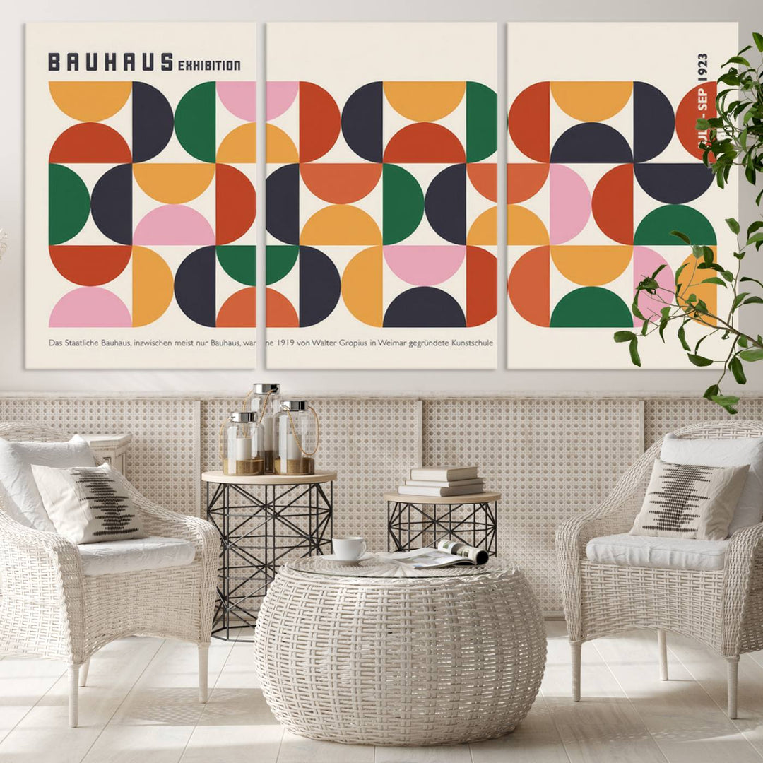 Bauhaus Exhibition 1923 Poster | Geometric Abstract Wall Art | Ready to Hang | Retro Art Print for Modern and Mid-Century Home Decor