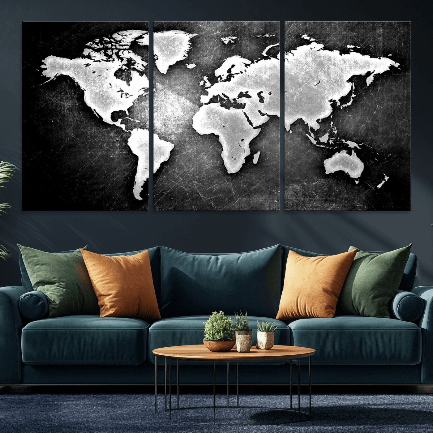 World Map Wall Art Canvas Print – Framed Wall Art for Anniversary Gift or Home Adventure Decor