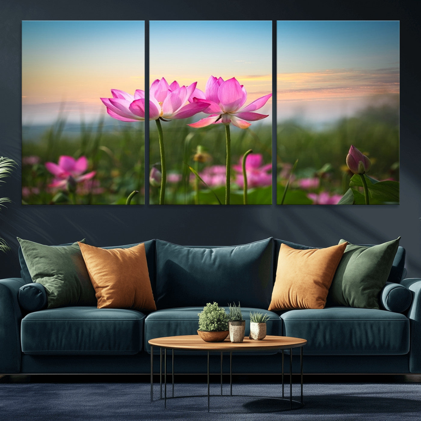 64234-MGV-CV-36X24-Pink Flower on the Mountain Canvas Print, Framed Pink Flower Canvas Wall Art