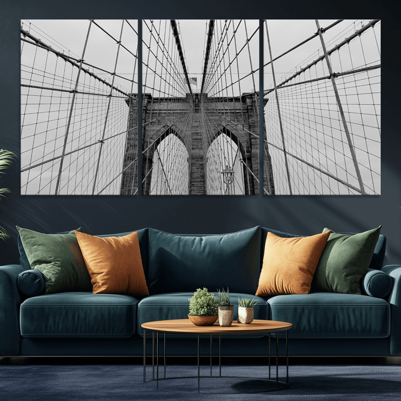 MGV-CV-60X30-3P - Large Brooklyn Bridge Wall Art Canvas Print