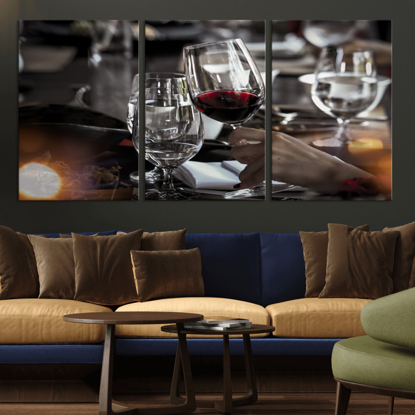 MGV-CV-60X30-3P - Red Wine and Glass Canvas Print