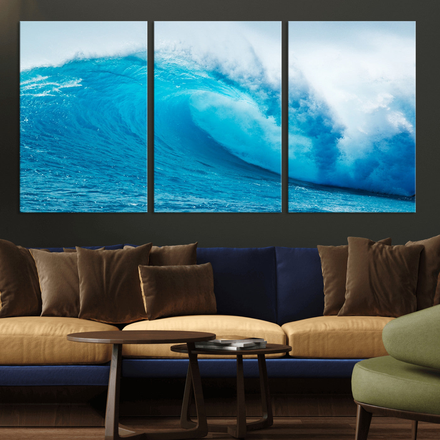 MGV-CV-60X30-3P - Big Ocean Surfing Wave Wall Art Canvas Print