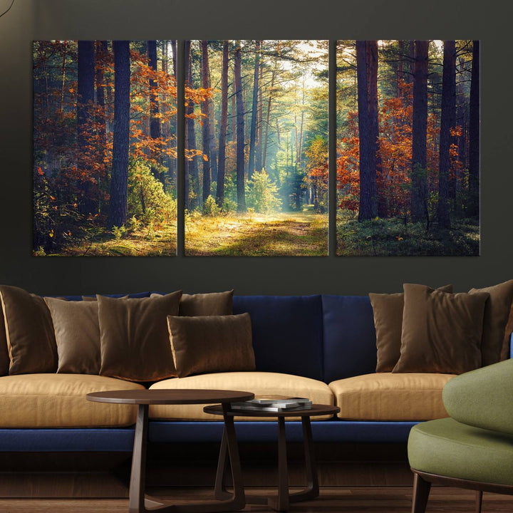 The Dark Forest canvas wall art showcases a captivating forest landscape.