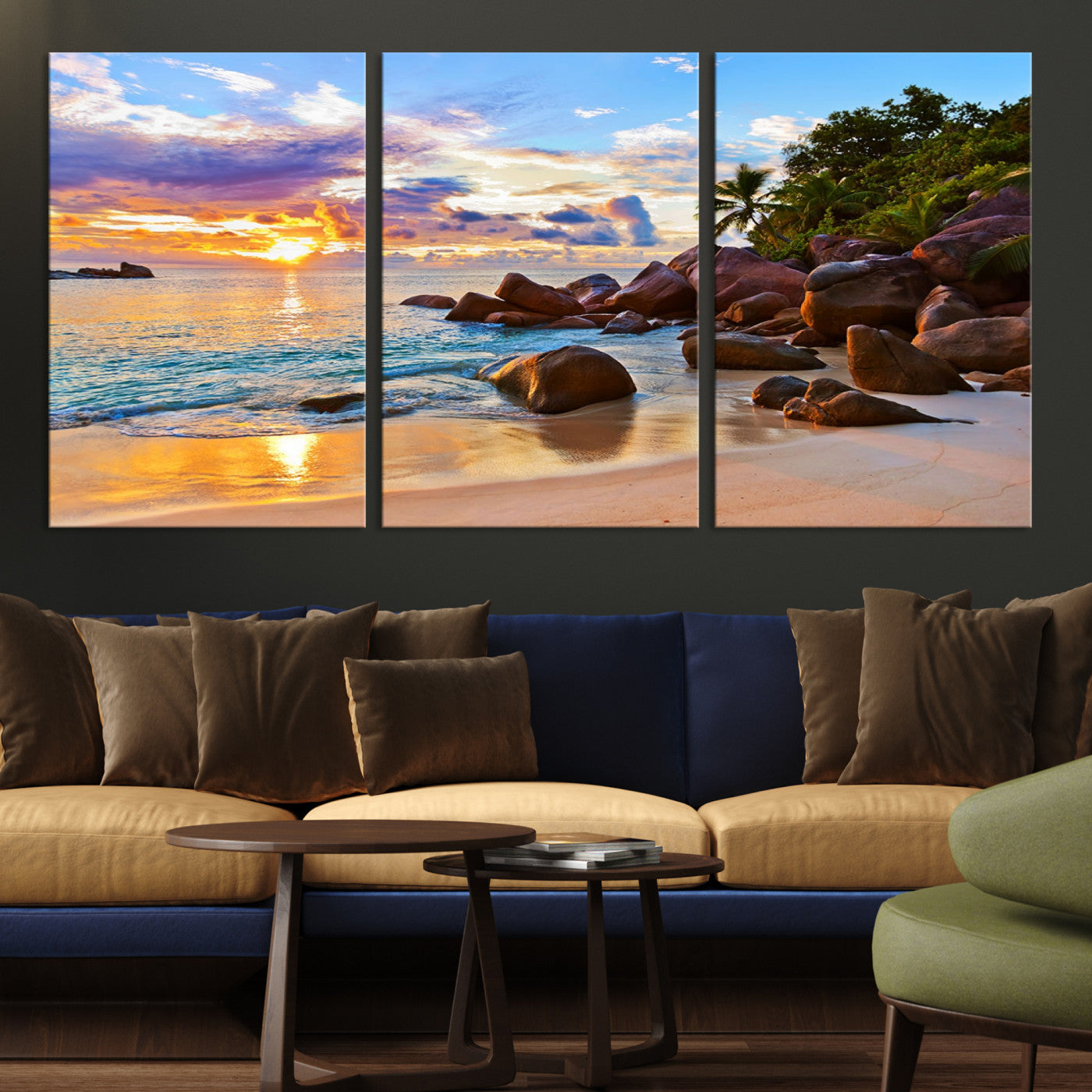43209-MGV-CV-36X24-Tropical Island Beach Sunset Canvas Print