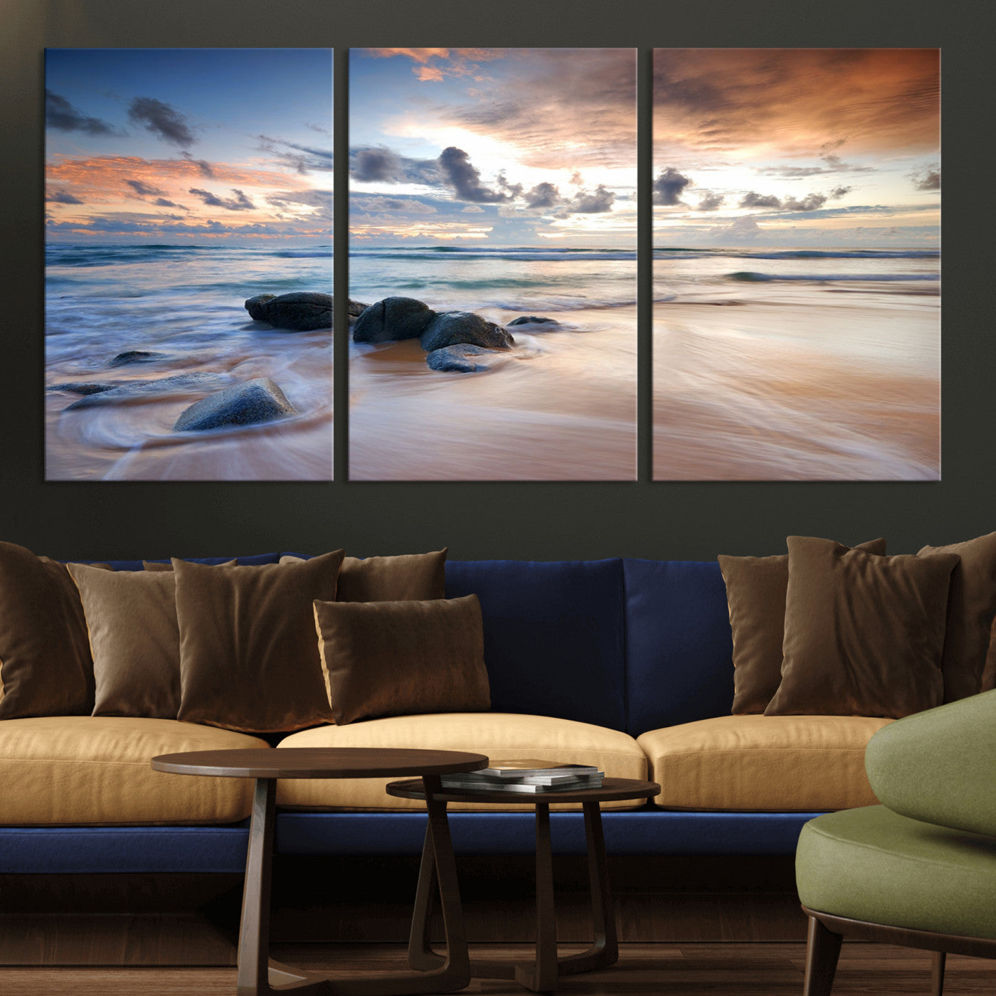 MGV-CV-60X30-3P - Serene Weather On The Beach Wall Art Canvas Print