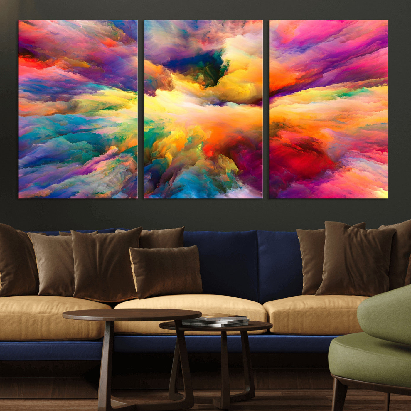 MGV-CV-60X30-3P - Blazing Vibrant Colors Cloud-like Wall Art Canvas Print