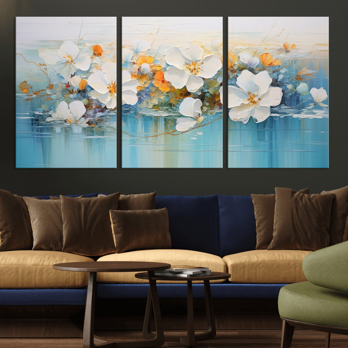 MGV-CV-60X30-3P - Abstract Flower Wall Art Canvas Print