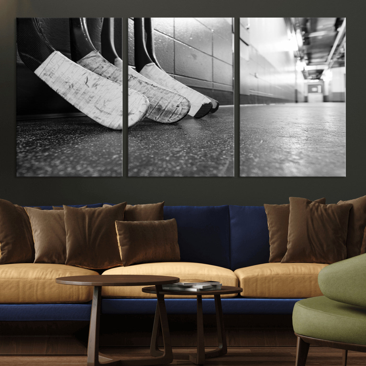 MGV-CV-60X30-3P - Ice Hockey Wall Art Canvas Print
