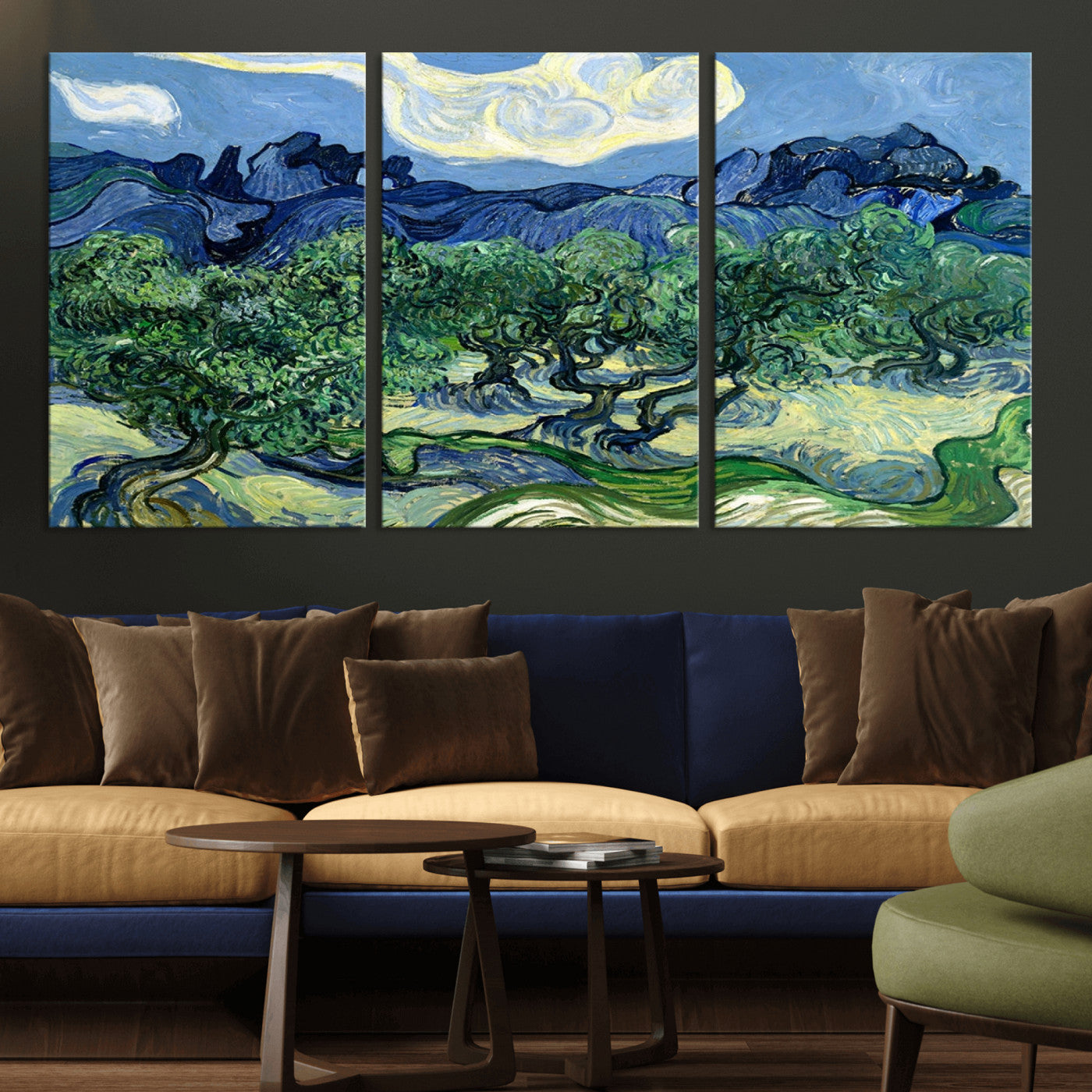 MGV-CV-60X30-3P - Olive Trees Van Gogh Wall Art Canvas Print