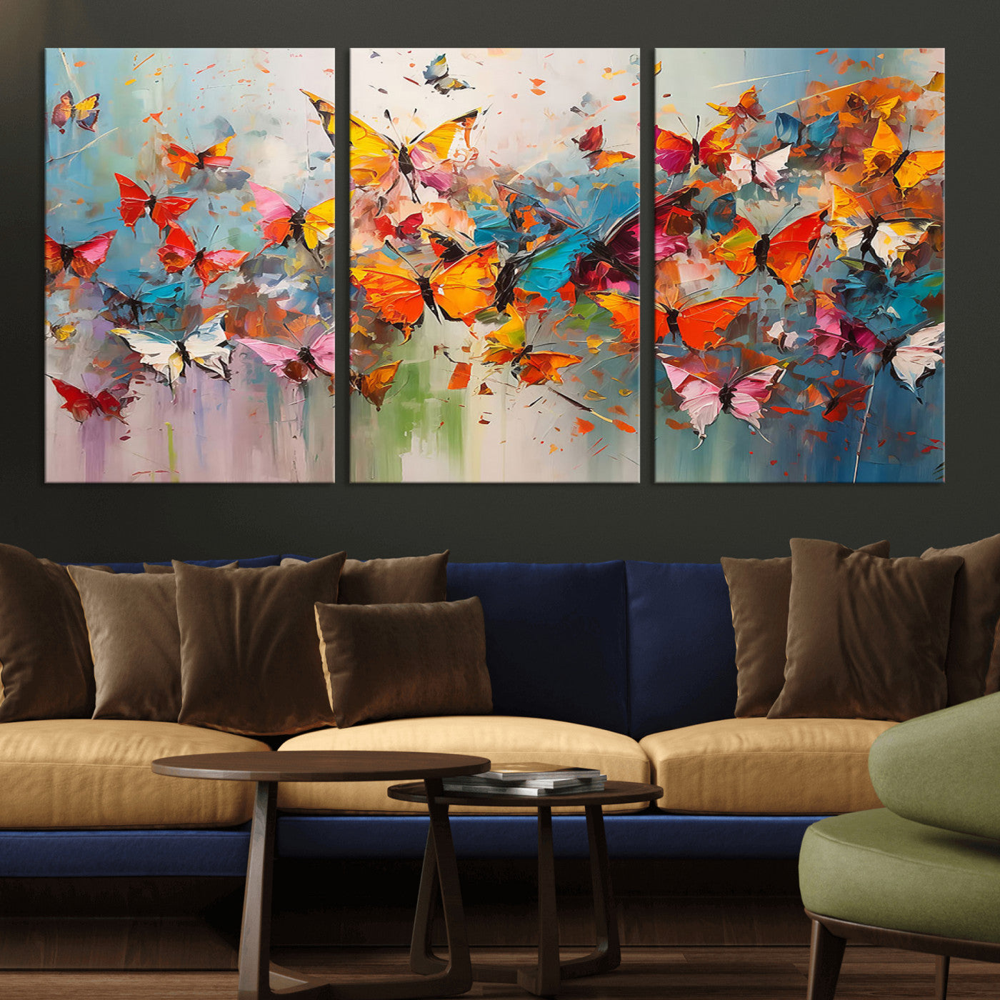 -Abstract Butterfly Wall Art Canvas Print