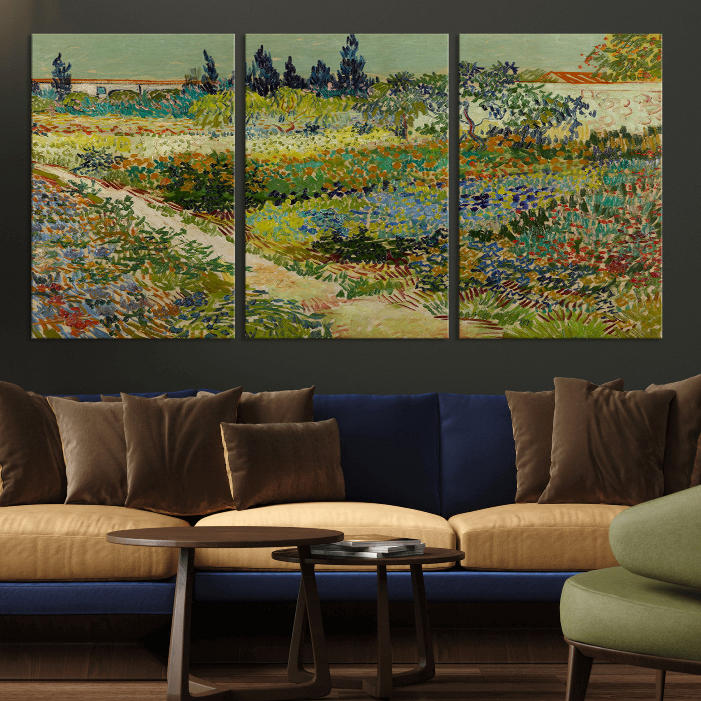 MGV-CV-60X30-3P - Vincent van Gogh Garden at Arles Wall Art Canvas Print