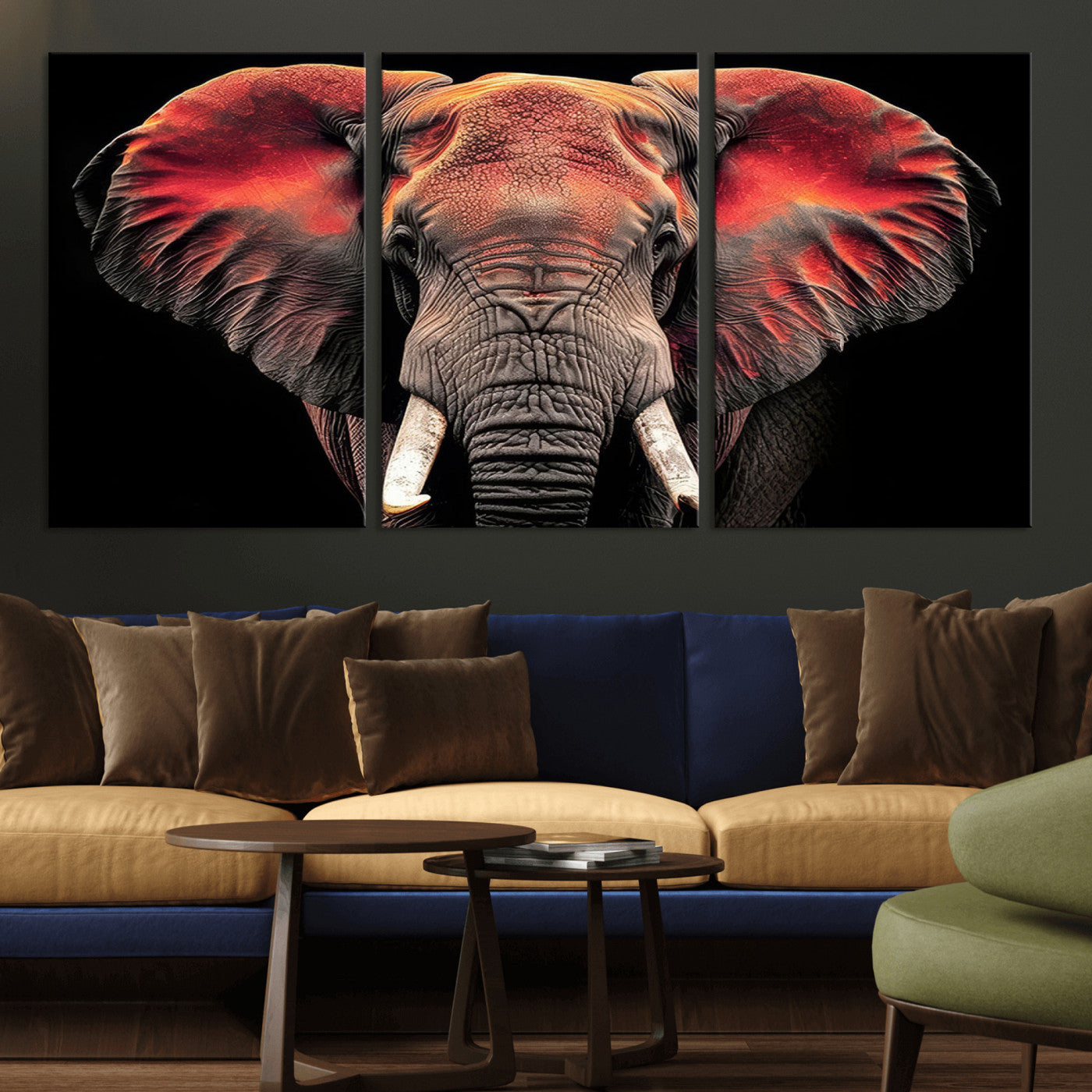 -Elephant Wall Art Canvas Print