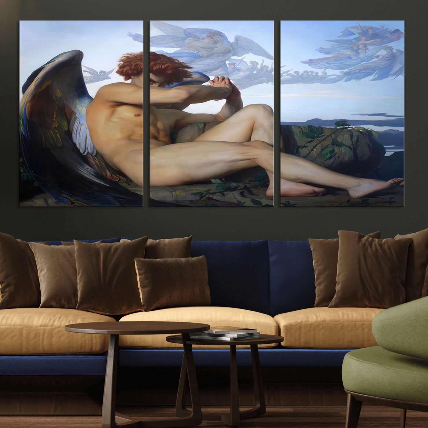 -Fallen Angel Wall Art Canvas Print – Classic Art, Framed, Ready to Hang - Alexandre Cabanel