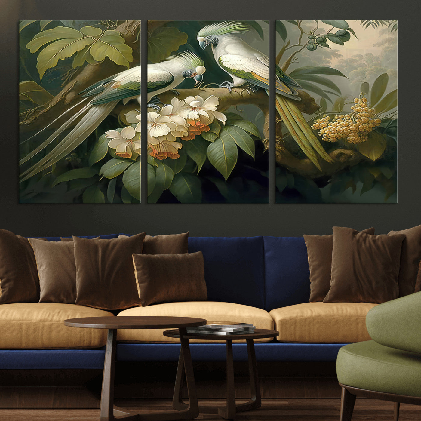 -Tropical Paradise Print Wall Art Stunning Artwork of a Parrot in a Lush Forest with Beautiful
