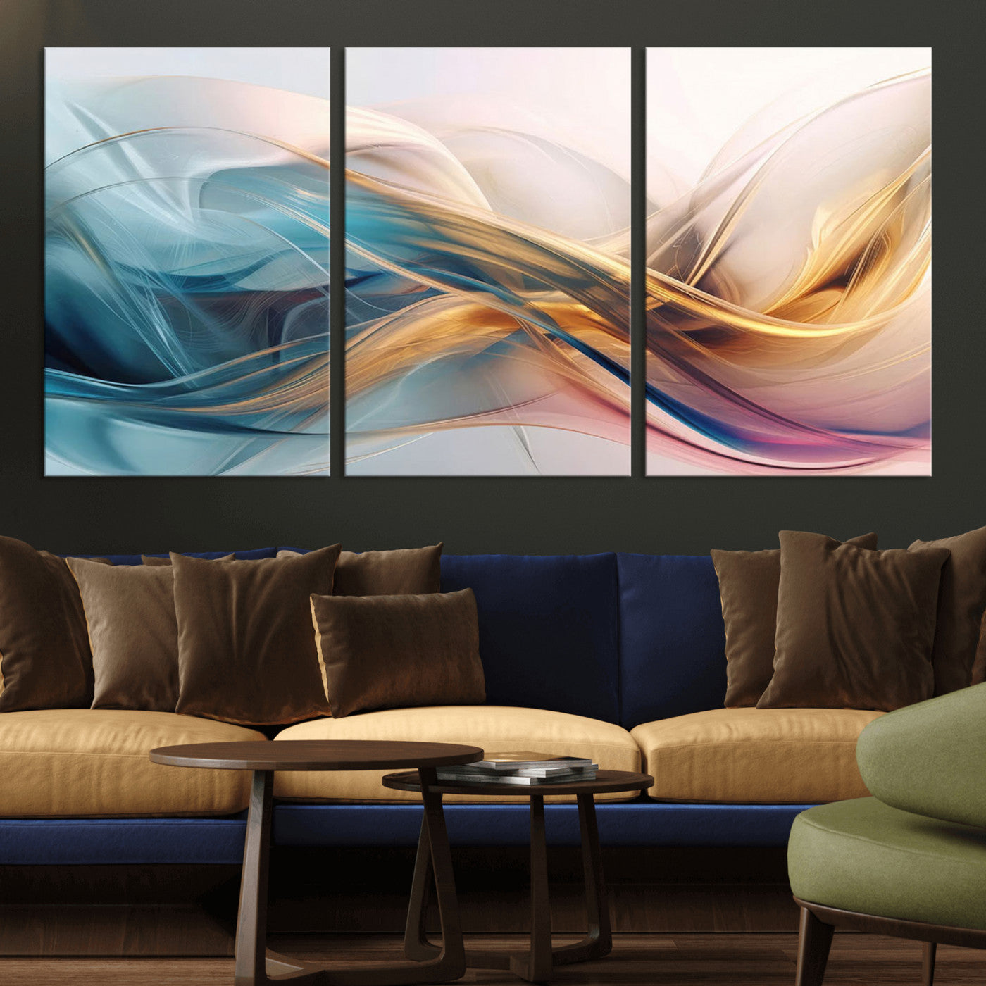 -Abstract Flowing Colors Wall Art Canvas Print