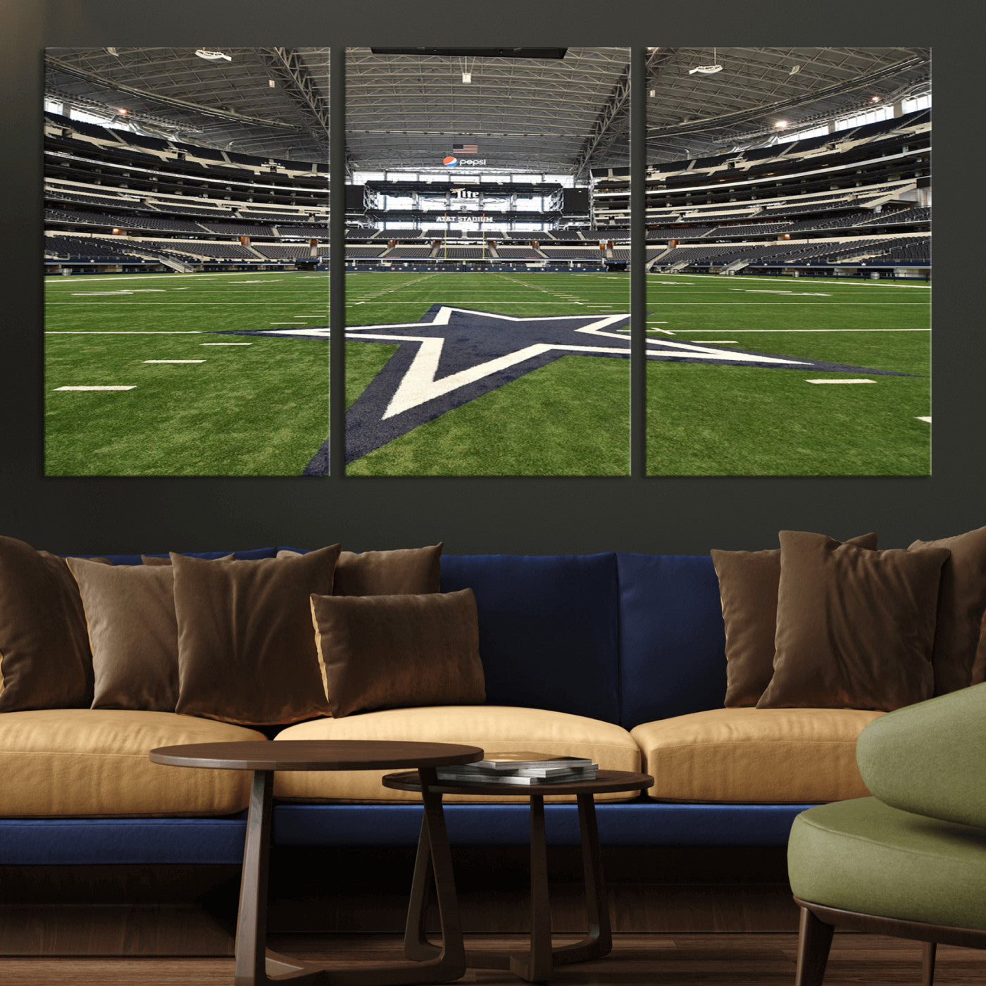 MGV-CV-60X30-3P - Dallas Cowboys Football Team Print - Arlington AT&T Stadium Wall Art Canvas Print