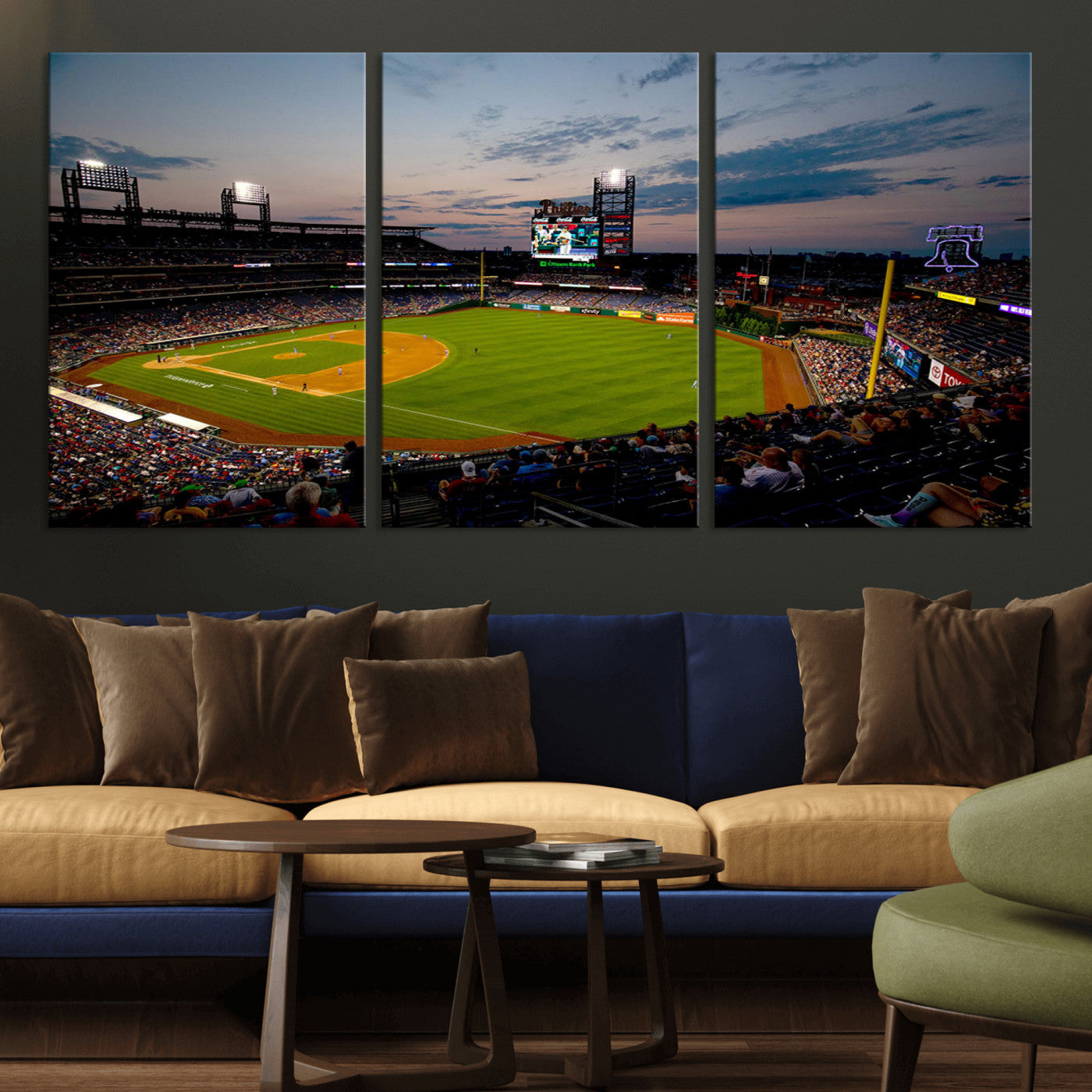 MGV-CV-60X30-3P - Philadelphia Phillies Baseball Team Print - Citizens Bank Park Stadium Wall Art Canvas Print