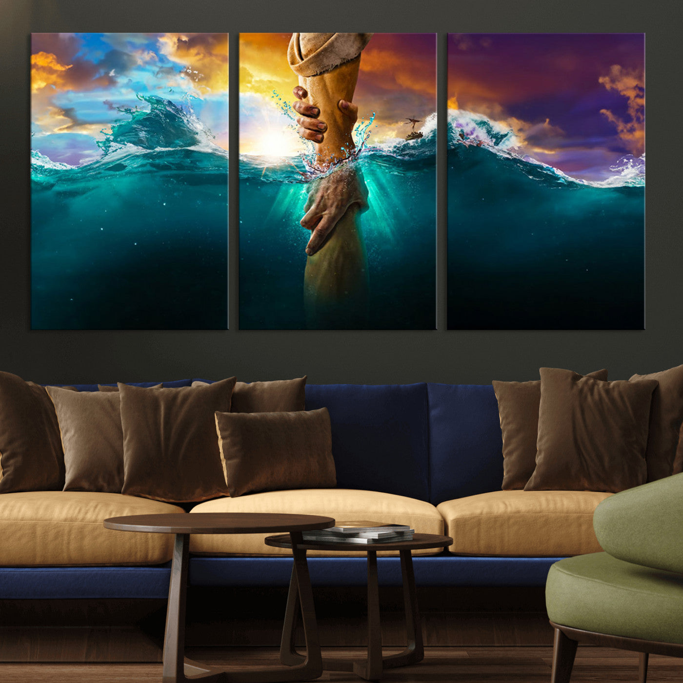 MGV-CV-60X30-3P - God Hand Wall Art Canvas Print