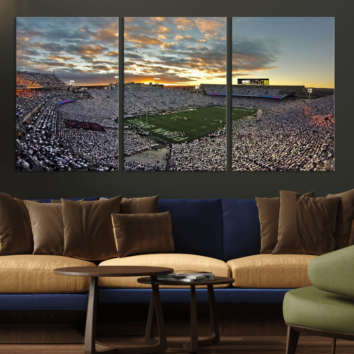 MGV-CV-60X30-3P - Beaver Stadium Wall Art - Penn State Stadium Wall Art | Penn Nittany Lions Football Match for Sport Room Decor