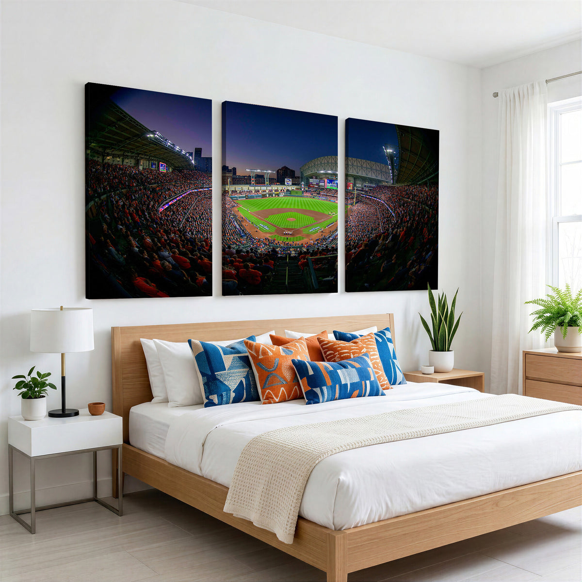 44322-MGV-CV-36X24 - Houston Astros Baseball Print Canvas, Houston Minute Maid Park Stadium Wall Art