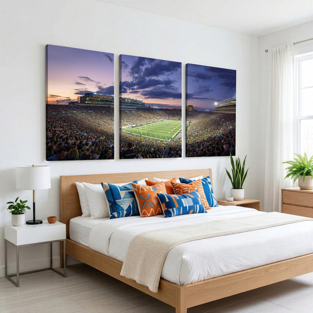 50825-MGV-CV-36X24 - Notre Dame Fighting Irish Football Team Print, Notre Dame Stadium Wall Art Canvas Print