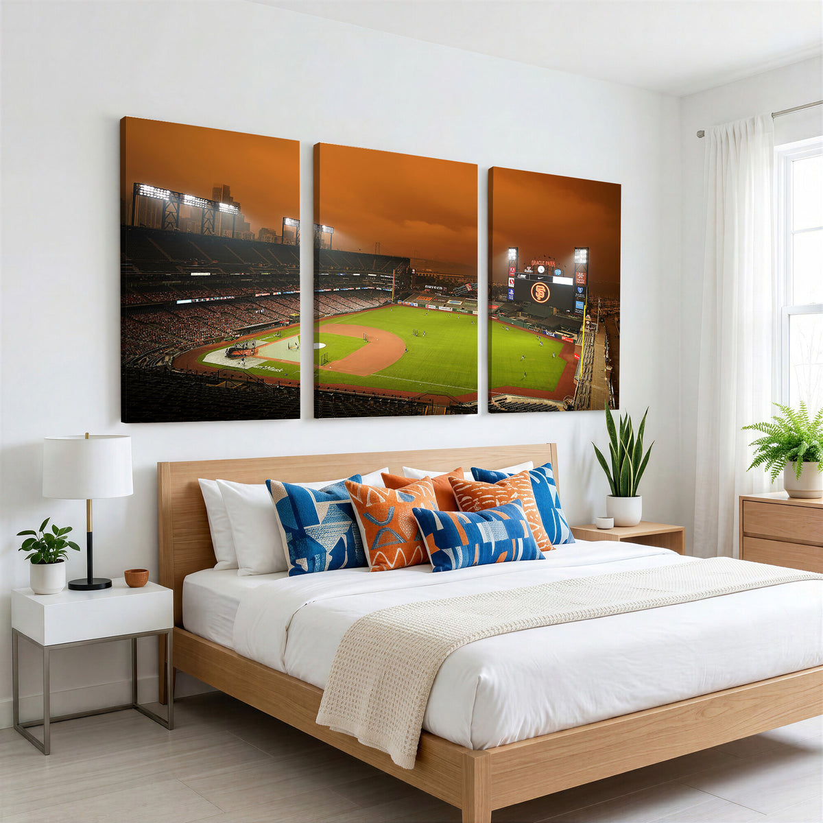 31315-MGV-CV-36X24 - San Francisco Giants Baseball Team Print, Oracle Park Stadium Wall Art Canvas Print