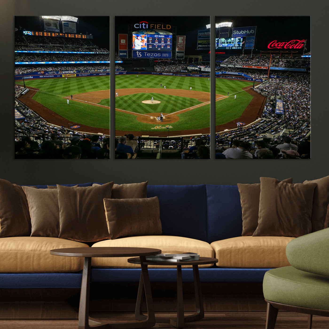 MGV-CV-60X30-3P - Oakland Athletics Baseball Team Print - RingCentral Coliseum Stadium Wall Art Canvas Print