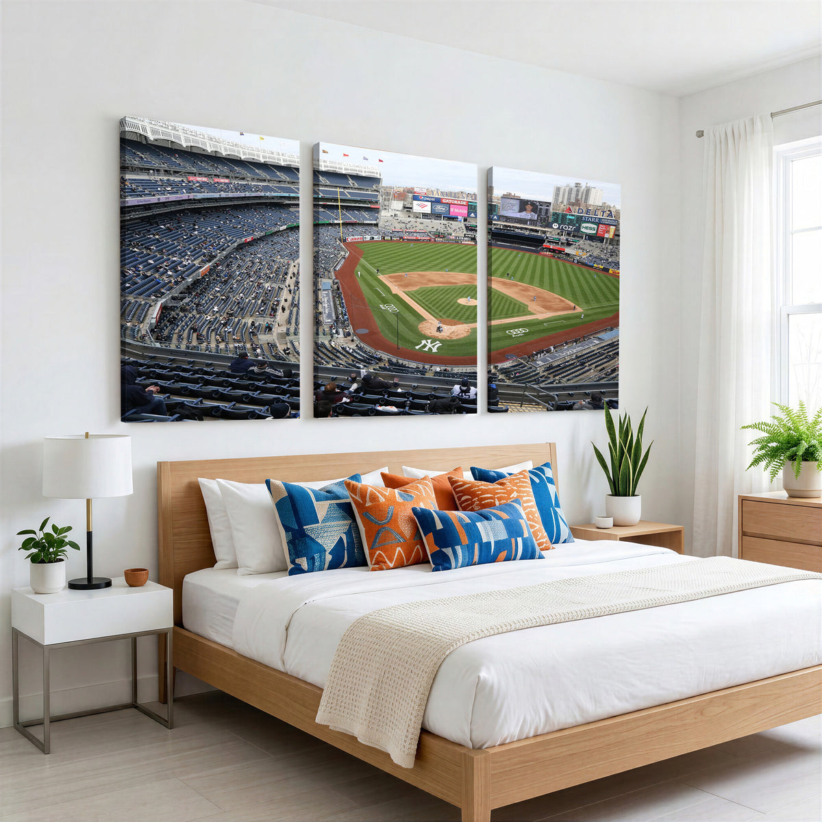 45784-MGV-CV-36X24 - New York Yankees Baseball Team Print, Yankee Stadium Wall Art Canvas Print