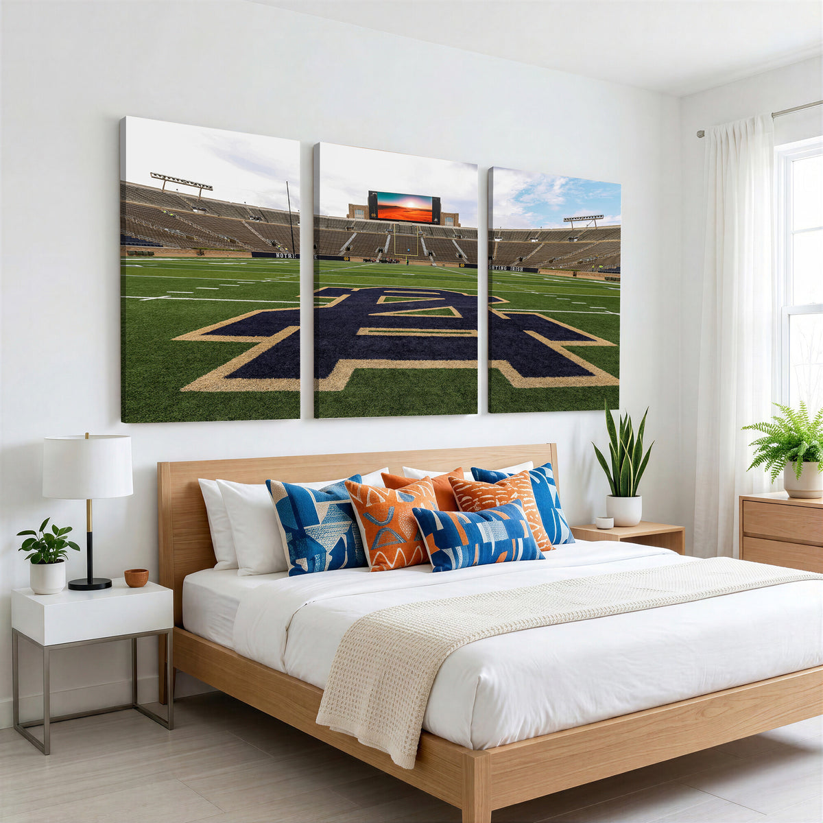 52835-MGV-CV-36X24 - Notre Dame Stadium Giclee Canvas Print | Triptych Wall Art Featuring Iconic Notre Dame Football