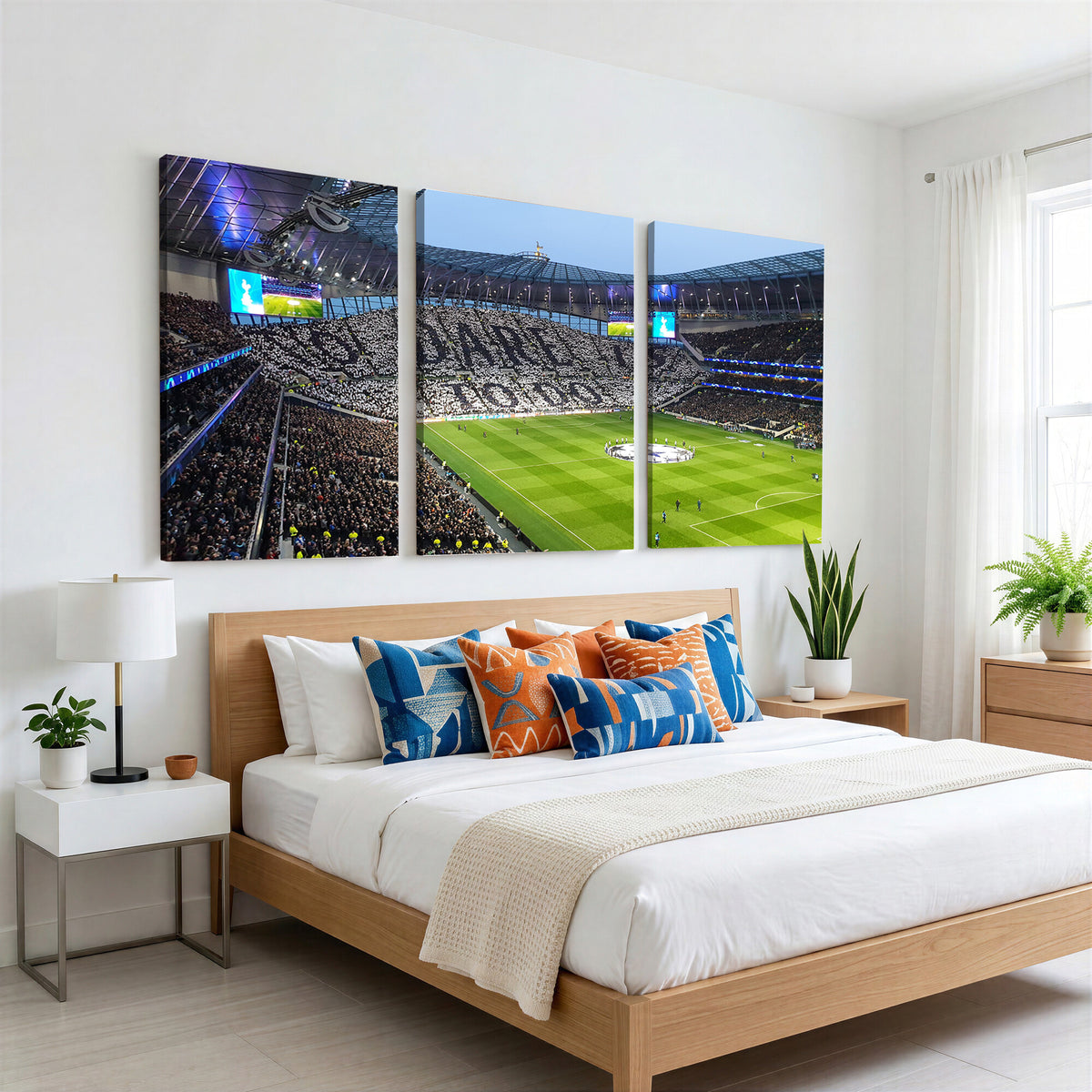 38765-MGV-CV-36X24 - Tottenham Hotspur Stadium Canvas Print, Match Day Triple Canvas Wall Art