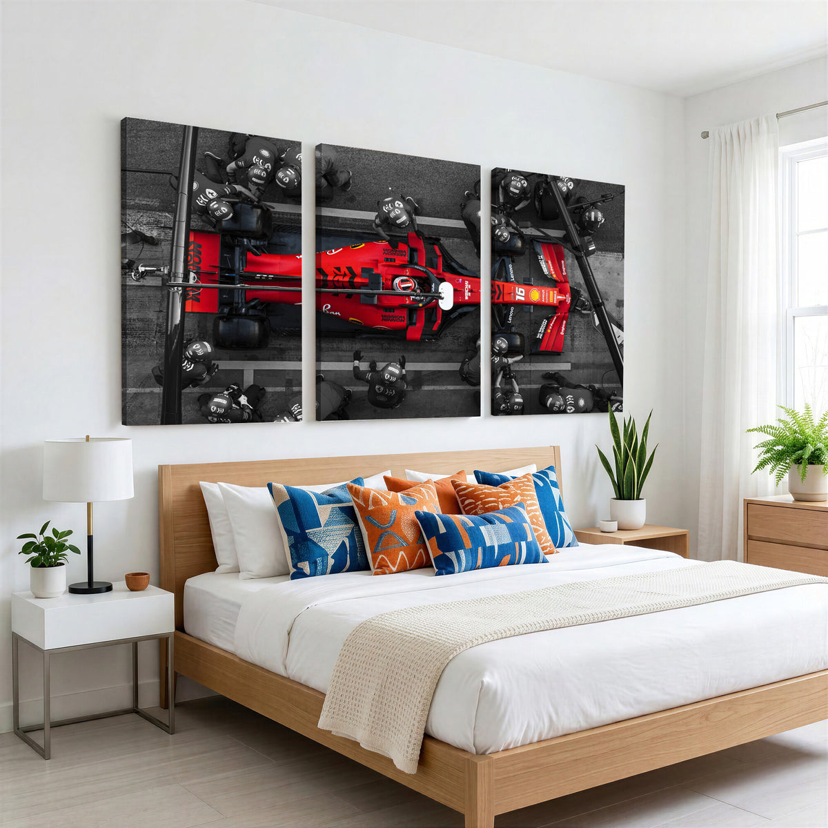 99356-MGV-CV-36X24 - Ferrari Pit Stop Canvas Wall Art | Precision and Speed