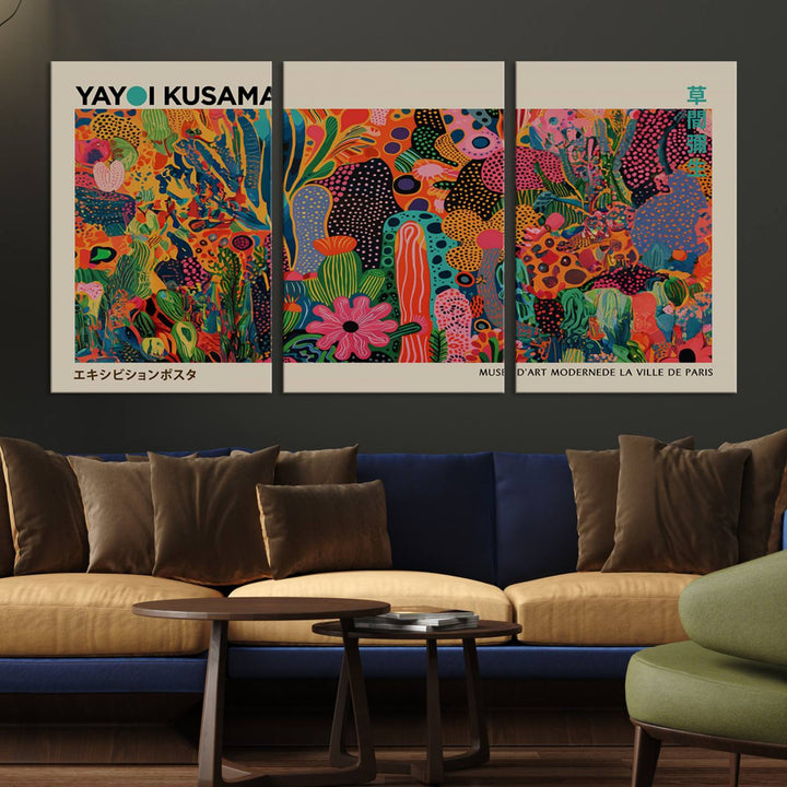 Framed Yayoi Kusama 1986 Wall Art Print adds contemporary style.